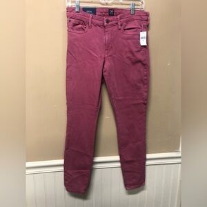 Gap Washed Red Pink Jeans Legging Skimmer Size 26 NWT